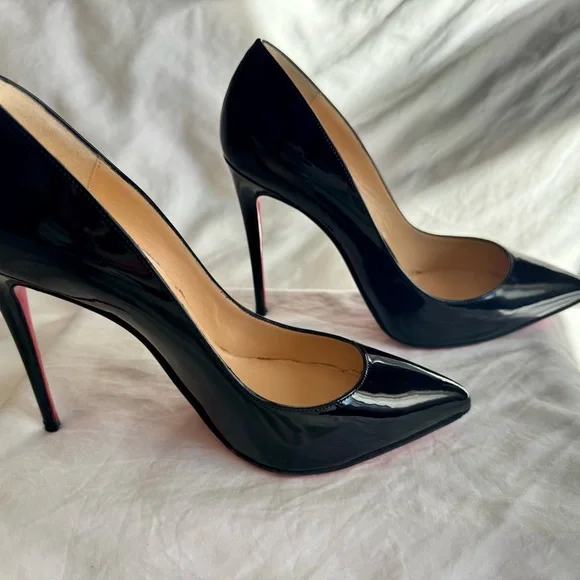 Christian Louboutin Pigalle 100mm Black Patent Pumps US 7 Worn Once - Picture 5 of 9